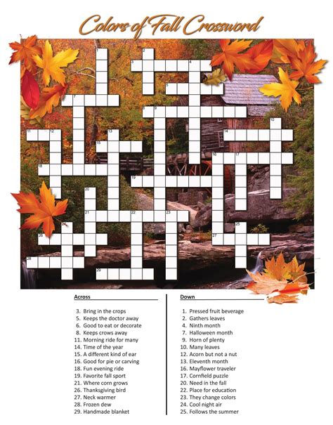 Printable Autumn Crossword Puzzles – PrintableLib