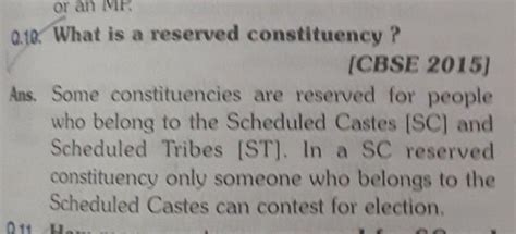 What is meant by reserved constituency explain the special system ...