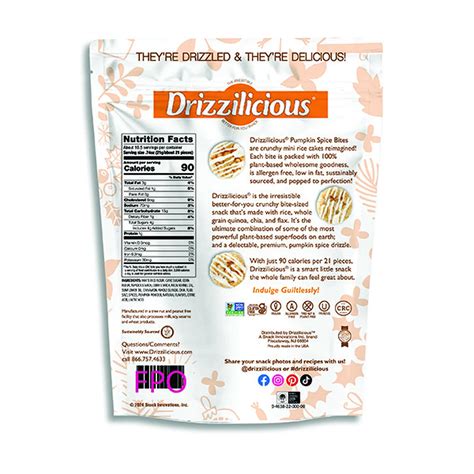 Drizzilicious Mini Rice Cake Bites, Pumpkin Spice Family Size (8 oz ...