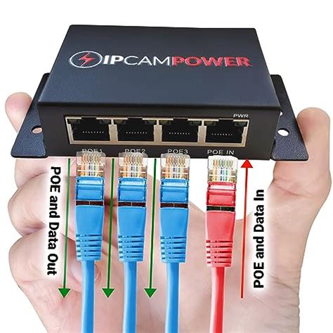 Buy POE Powered 3 Port Switch & Network Cat5 Cat6 Midspan Cable Range ...