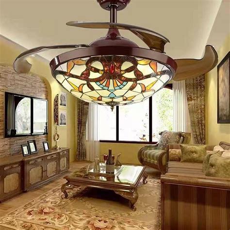 Buy kankanray 42'' Tiffany Style Ceiling Fan Lights LED Vintage ...