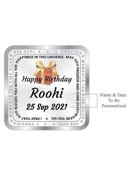 Precious Moments Personalised BIS Hallmarked Happy Birthday Silver ...