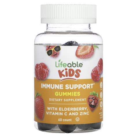 Lifeable Kids Immune Support Gummies, Natural Berry, 60 Gummies ...