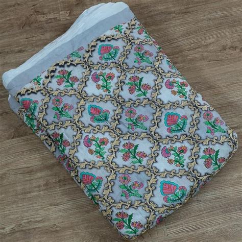 Premium Grey Colour Chinon Chiffon Print With Embroidered Fabric Fabric ...