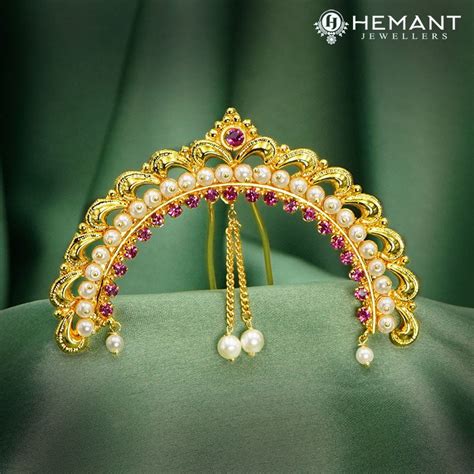 Traditional Maharashtrian Kolhapuri Micro Gold Plated Hair Pin B ...