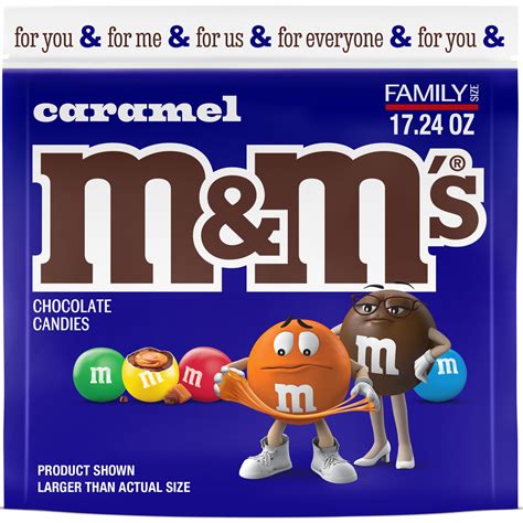 M&M's Caramel Milk Chocolate Candy, Family Size- 17.24 oz Bag - Walmart.com