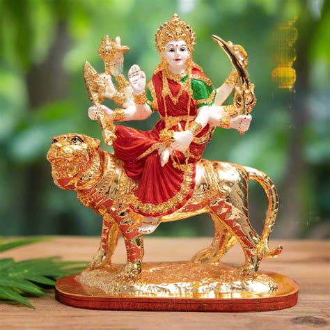Gold Plated Maa Durga Murti | 9 Inch – Bhakti Samagri