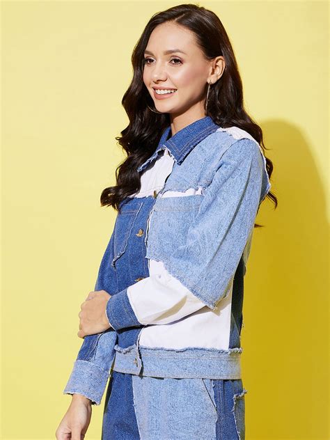 StyleStone Women's Denim Patchwork Jacket – Stylestone