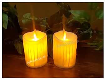 AFTERSTITCH Flameless LED Candles for Home Decoration Pack of 2 W&W ...