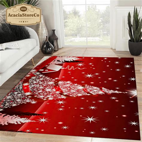 Christmas Tree Area Rug, Christmas Rectangle Rug, Christmas Decoration ...