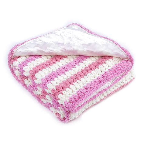 Soft Chenille Striped Baby Blanket - Pink 2614 – Magic Needles