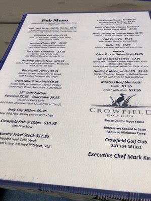 CROWFIELD GOLF CLUB BAR AND GRILL - Updated December 2025 - 300 Hamlet ...