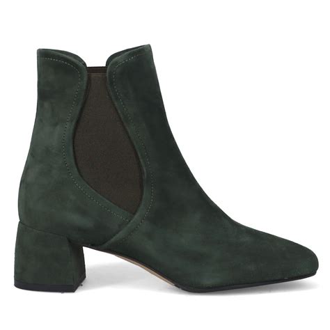 Sangiorgio women's ankle boot in green suede with comfortable heel