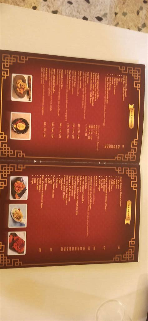 Menu at Golden China, Bengaluru