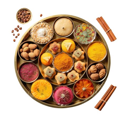 Indian Sweets And Mithai In A Tray For Diwali Festival Flat Lay Top ...