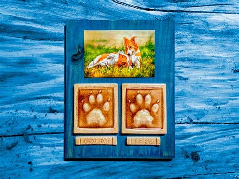 Huellas de perro y mascotas en arcilla, huellas de animales artesanas