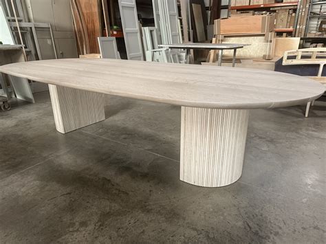 Oval White Wood Dining Table for Modern Elegance