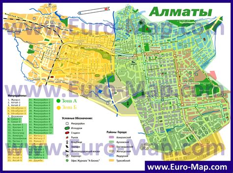 Карты Алматы (Алма-Ата) | Подробная карта города Алматы с улицами ...
