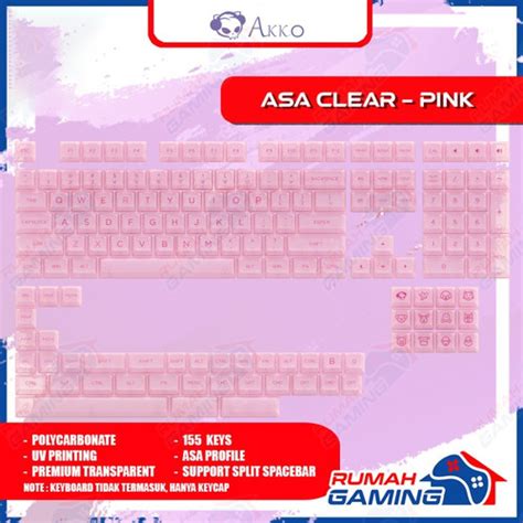 Jual KEYCAP - KEYCAPS - ASA - AKKO ASA CLEAR TRANSPARENT - PC - 155 KEY ...