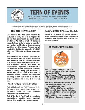 Fillable Online Festival of the Birds - Presque Isle Audubon Fax Email ...