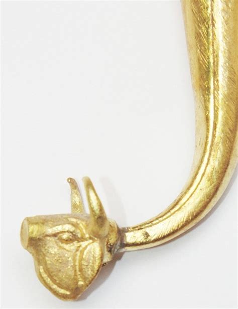 Brass Gaumukhi Shringi - ritual vessel for pouring libations over a st ...