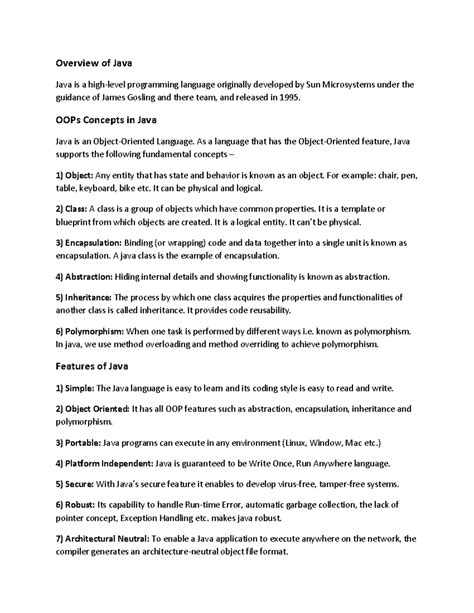 Java1st - Practice - Overview of Java Java is a high-level programming ...