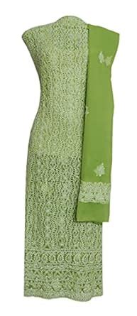 Buy Prakash Traditional Hand Embroidered Lucknow Chikankari Unstitched ...