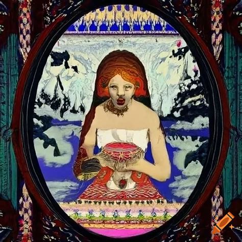 Illustration of Koschei the Deathless with a broken egg in a highly detailed style on Craiyon