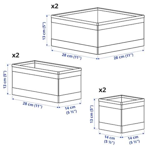 SKUBB box, set of 6, dark grey - IKEA