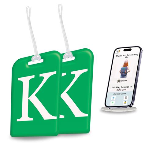 Initials Bag Tag K Pack of 2 | tag8