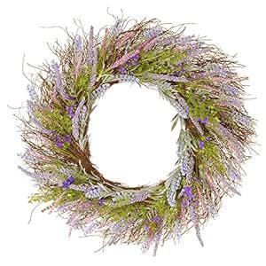 Buy National Tree 24 Inch Branch Wreath with Lavender Flowers (RAS ...