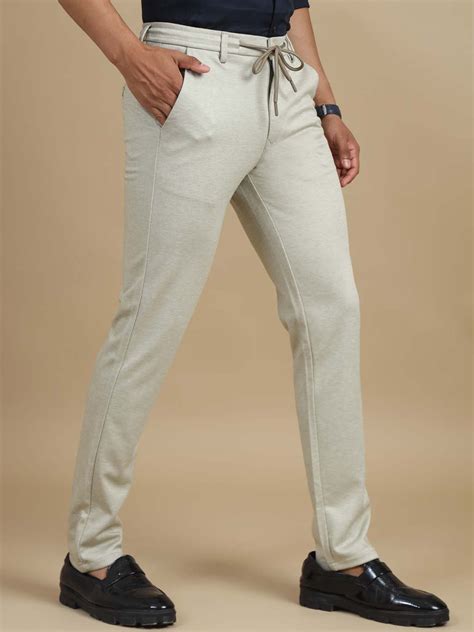 Shop Draw dash Stretchable Light Beige Chinos For Men Online