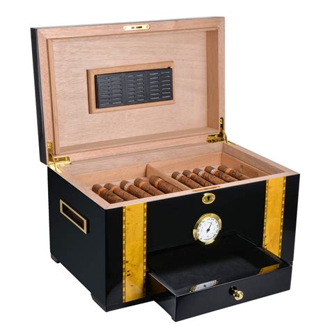 Buy Cigar Humidor, Luxury Cigar Storage Box with Humidifier and ...