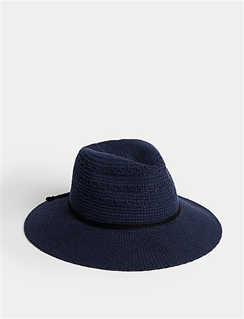 Buy Cotton Rich Packable Fedora Hat at Marks & Spencer