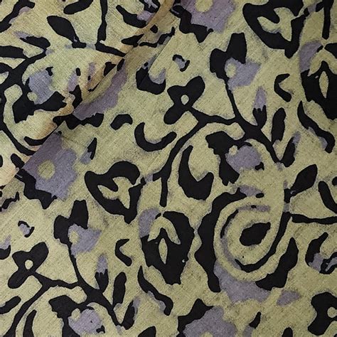 Pure Cotton Screen Print Sandy With Black Design Print Fabric – Sanskruti