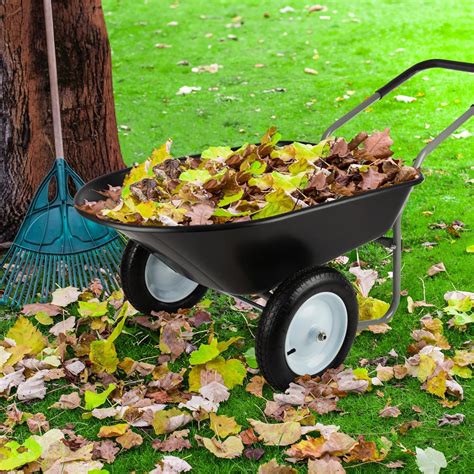 Amazon.com : Wheelbarrow - 2-Wheel Garden Cart with 300lb Weight ...