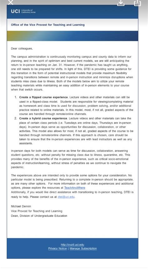 Email sent to faculty yesterday. : r/UCI