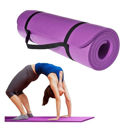 Embossed Yoga Mat with Carry Strap/Non-Skid Yoga Mat for Yoga, Exercise ...