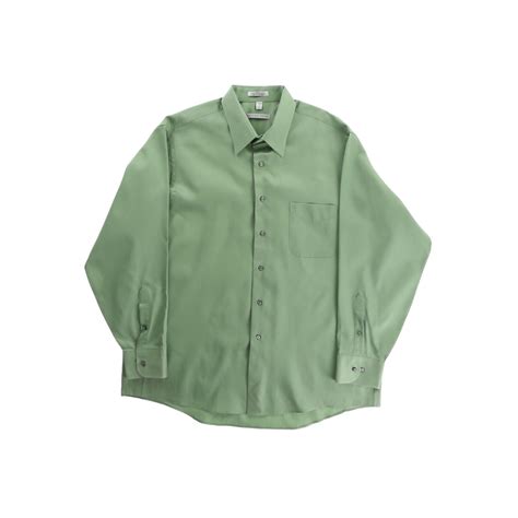 【OTSU】GEOFFREY BEENE satin fabric glossy color dress shirt "light green ...