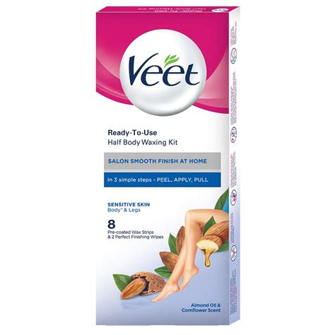 Buy Veet Full Body Waxing Kit For Sensitive Skin - 8 Strips - Old ...
