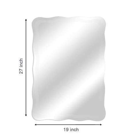 Frameless Beveled Rectangular Ridge Wall Mirror, Modern Frameless Mirr ...