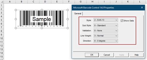 Image result for Code Barre Excel