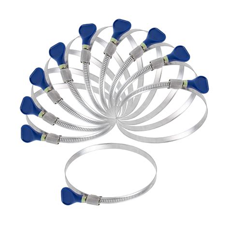 4 Inch Thumb Screw Key Adjustable 304 Stainless Steel Hose Clamps, Pipe ...