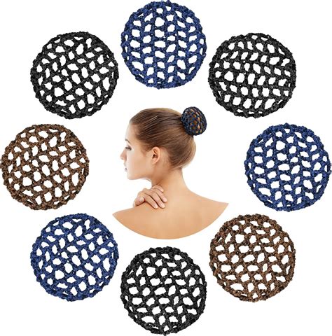 Lusofie 8 Pieces Girls Hair Bun Cover Ballet Hair Bun Net Dance Hair ...