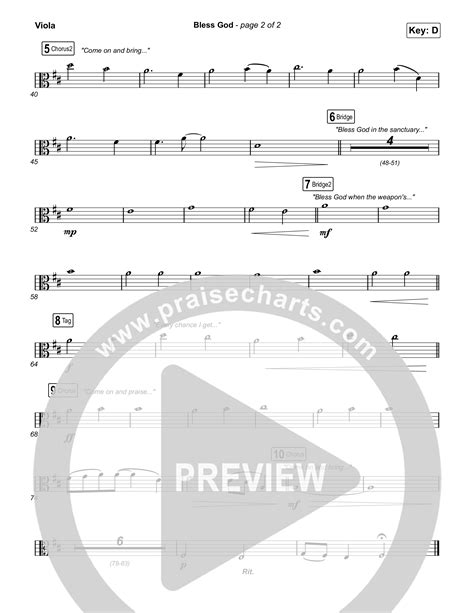 Bless God Viola Sheet Music PDF (Brooke Ligertwood) - PraiseCharts