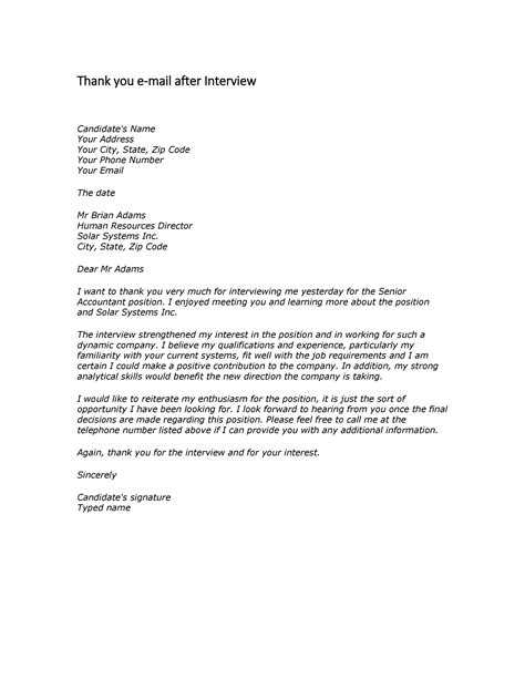 Thank You Email After Interview 的图像结果