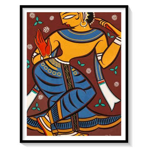 Dancing Gopi III Painting & Wall Art Print by Jamini Roy - Dessine Art