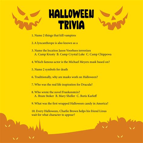 Halloween Trivia And Answers - 15 Free PDF Printables | Printablee