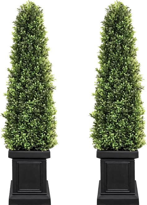 Amazon.com - colorspec Artificial Boxwood Outdoor Topiary Set of 2, 3 ...