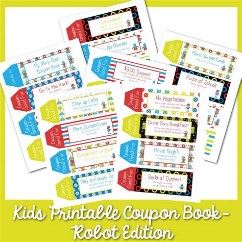 Kids Coupon Book | Printable Coupons for Kids | Robot Reward Coupon ...